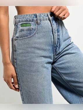 Empyre Tori Billie Light Blue Acid Wash Carpenter Skate Jeans High-Rise Women's